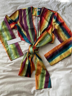 ronny kobo womens avianna top multicolor size xs